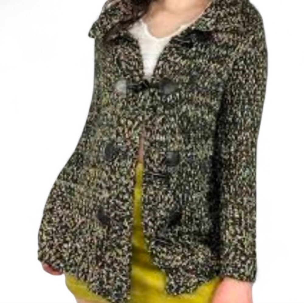 SPENSE KNITS Multicolored Knit Toggle Closure Cardigan - Medium